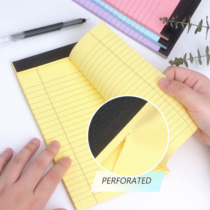 ZZTX Legal Pads Note Pads 5 x 8 Inch Lined Writing Pads, 50 Sheets Per Writing Pad, 4 Pack (Multicolor) - Image 5